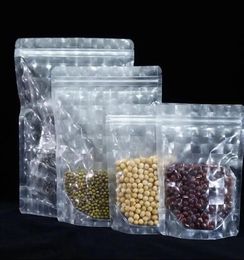 Stand Up Transparency Self seal Bags 3D Clear Reusable Plastic Pouches Zipper Grip Seal Food Packaging Stereoscopic Bag
