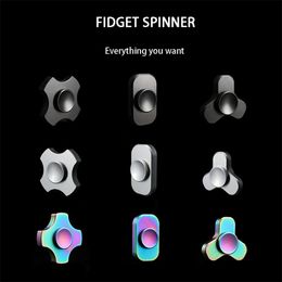 Spinning Top Metal Small Square Fidget Spinner Mini Elf Pure Copper Fingertip Gyro Decompression Stress Relief Autism Toy Adult Child Gift 230614
