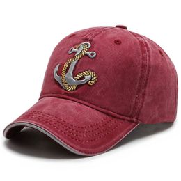 Snapbacks Men's Ship Anchor Wash Embroidered Baseball Caps For Women Hats Retro Leisure Trucker Duck Tongue Cap Male Outdoor Sunscreen Hat 230614