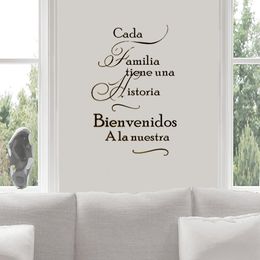 SPANISH Every Family Has a Story WELCOME to Ours Vinyl Wall Decal - Large Size Options Wall quotes