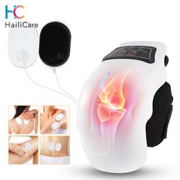 Leg Massagers Physiotherapy Compress Electric Knee Massager Vibration Heating Knee Massage Relieve Rheumatic Arthritis Laser Light Therapy 230614