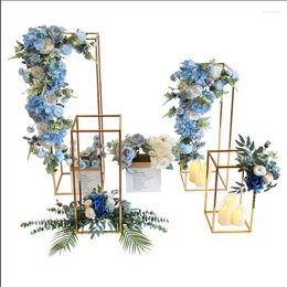 Decorative Flowers 9ps Wedding Table Centerpiecers Bouquet Holder Grand Event Party Mall Hall Welcome Aisle Decor Metal Plinth Column Flower