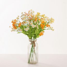 Decorative Flowers Zerolife Artificial Flower For WED DECOR 4 Forks Daisy Bouquet Birthday Party Home Table Vase Christmas 2023