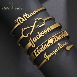 Chain 20 Styles Fashion Customized Name Bracelets Letter Stainless Steel Personalized Bangles For Women Men Baby Wedding Jewelry Gift 230614