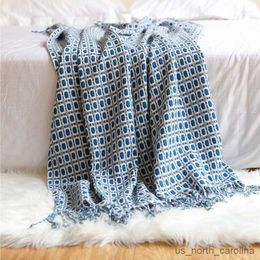 Blanket Jacquard Throw Blanket Knitted Blanket For Couch Textured Solid Throw Blanket with Tassels Cosy Lightweight Blanket For Bed R230615