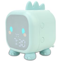 Desk Table Clocks Kids Gift Alarm Clock Temperature Display With Voice Control Children's Sleep Trainier Bedside LED Clock Digital Cute Dinosaur 230615