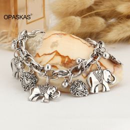 Anklets Vintage Elephant Heart Anklet Handmade Pendant Foot Beach Jewellery Wide Bracelets for Women and Girls PT 230614