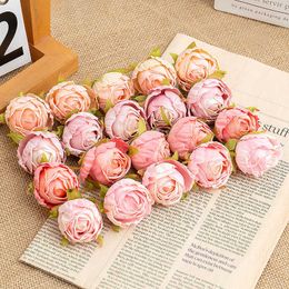 Dried Flowers 35Pcs Silk Rose Head Artificial Flower For Christmas Wedding Party Home Decoration Fake DIY Wreath Scrapbook Supplies