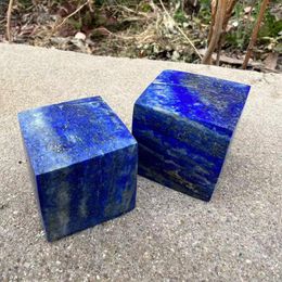 Decorative Figurines Natural Lapis Lazuli Crystal Rectangle Paperweight Lasurite Quartz Pperweights Gems Tumbled Stones Polished Healing