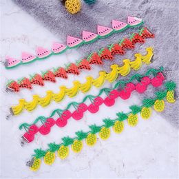 Choker Boho Charms Fruit Chain Necklace For Women Girl Collars Cute Watermelon Cherry Banana Pineapple Fabric Lace Jewelry