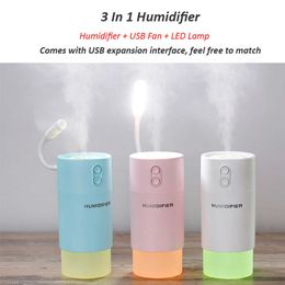 Humidifiers 400ml Mini Air Humidifier USB Aroma Essential Diffuser Cool Mist LED in Aromatherapy For Office