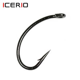 Fishing Hooks ICERIO 500PCS Fly Tying Hook Nymph Bug Shrimp Scud Pupae Larvae Caddis Flies Fishing Hooks #8~#16 Fly Fishing Hook 230614