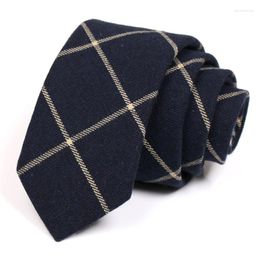 Bow Ties Men's Classic Plaid Navy Blue 6CM Tie For Men Business Suit Work Neck High Quality Fashion Formal Necktie Gift Box