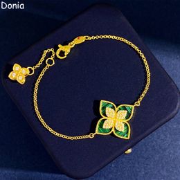 Tonya Jewellery luxury bracelet exaggerated shell flowers titanium steel micro-inlaid zircon European and American fashion designer bracelet