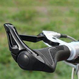 Bike Handlebars Components 1 Pair/Set Bicycle Grip Horns Shape Aluminium Grip DH TPR Rubber Cover Vice Grip Ergonomic Bike Tool MTB 230614