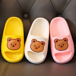 Slipper Children Slippers Cartoon Bear Home Shoes for Boy Girl Summer Flat Heel Soft House Beach Child Adults Kids Baby Slides 230615