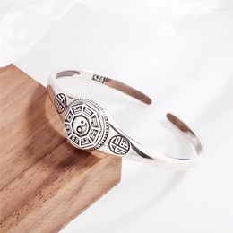 Bangle China Retro Tradition Gossip Good Luck Silver Colour Female Resizable Bracelet For Women Fashion Jewellery Trendy Gift