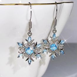 Dangle Earrings The Snowflake With Crystal Winter Christmas Gifts For Mother Sister Stocking Filler Snow Holiday