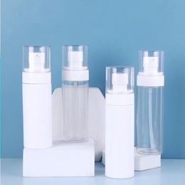 60ml 100ml White Hand Sanitizer Spray Bottle Cosmetic Travel Refillable Skincare Plastic Lotion Bottles with Pump Icavb