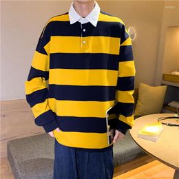 Men's Hoodies EBAIHUI Printed Stripe Hoodie For Man Korean Casual Loose Daily Trendy Sweatshirts Mens Harajuku Trip Men Clothing Tops