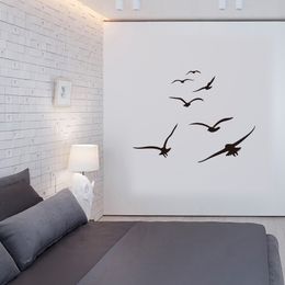 HonC A Flock Of Seabirds Wall Stickers Living Room Bedroom Home Background DIY Decoration Mural Art Decals Carved Wallpaper