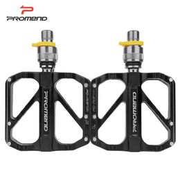 Bike Pedals PROMEND Ultralight Road Bicycle Pedal Aluminum Alloy Quick Release Pedal Anti-slip Bike 3 Bearing Pedals Vtt Bicycle Parts 230614