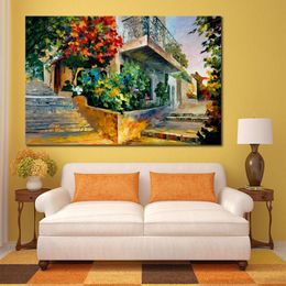 High Quality Canvas Art Jerusalem Garden on The Stones Handcrafted Oil Paintings Urban Streets Modern Wall Decor