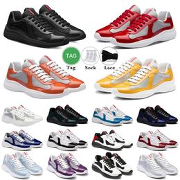 2023 Men Shoes Top Design Americas Cup Sneakers Patent Leather & Nylon Mesh Brand Mens Skateboard Walking Runner Mens Casual america cup Sports Trainers EUR 38-46
