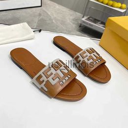 Slippers Women's slippers outdoor summer leather flip-flops designer slippers Beach sandals Leisure Resort slides plus size 35-42 J230615