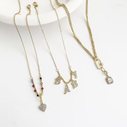 Pendant Necklaces Origin Summer Korean Bling Letter Baby Love Heart Necklace For Women Elegant Geometrical Hollow Earings Party Jewelry
