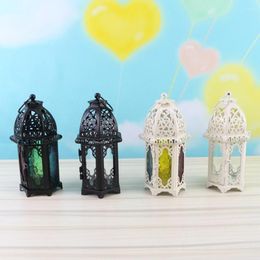 Candle Holders Metal Lanterns Moroccan Style Lantern Holder Hanging 15.5x7cm Wedding Home Table Decoration