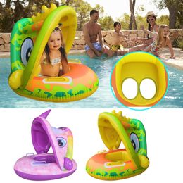 Gioco di sabbia Divertimento in acqua Estate Galleggiante per bambini Cerchio Nuoto Gonfiabile Infantile Galleggiante Bambini Piscina Accessori Parasole Giocattoli da bagno 230615