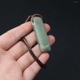 Pendant Necklaces Natural Semi Precious Stones Irregular Rectangular Necklace Retro Style Charm Jewelry Accessories For Men And Women