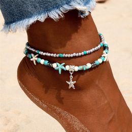 Anklets Shell Beads Starfish for Women Beach Anklet Leg Bracelet Handmade Bohemian Foot Chain Boho Jewellery Sandals Gift 230614