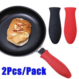 New 2Pcs Pot Holder Handle Non-Slip Silicone Pot Handle Cover Heat Resistant Anti-scald Cookware Parts Kitchen Gadgets Accessories