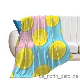 Blanket Lemon Flannel Throw Blanket King Queen Size Lightweight Super Soft Cozy Luxury Bed Blanket Anti-Pilling Flannel All Season Warm R230615