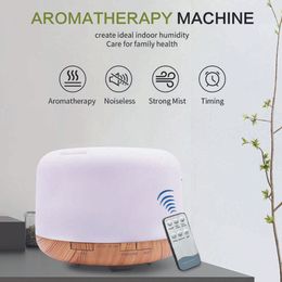 Humidifiers Aroma Diffuser Essential Diffusor Air Humidifier Ultrasonic Remote Control Color LED Lamp Mist For Home 300ml 500ml