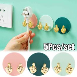 New 5Pcs/set Self Adhesive Hooks Multi-Purpose Wall Hook Door Hangers Bathroom Towel Holder Kitchen Bathroom Storage Organiser Hooks