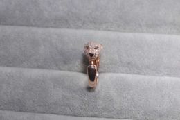 Designer Trendy s925 Sterling Silver Carter Half Diamond Leopard Ring Womens Versatile Light Luxury Exquisite Personality 50D3 2M8E