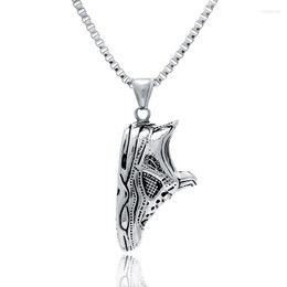 Pendant Necklaces Stainless Steel Men's Sneakers Necklace Hip Hop Sports Shoes Jewelry With Box Chain For Him Gift