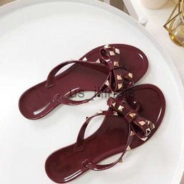 Slippers Summer Women Beach Flip Flops Shoes Classic Quality dded Ladies Cool Bow Knot Flat Slipper Female Jelly Sandals Shoes J230615