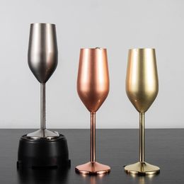 Wine Glasses 220ml Stainless Steel Goblet Champagne Cup Wine Glass Cocktail Flutes Cup Metal Wine Glass Bar Restaurant Beer Whiskey Drinkware 230614