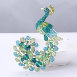 Brooches Luxury Peacock For Women Men Rhinestone Big Animal Bird Wedding Banquet Office Party Daily Pin Jewellery Gifts