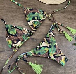 Bikinis Set Swimsuit Split Printed Bikini Swimsuit Sexy Bikini Push Up Swimwear Women Print Floral Brazil Bikinis Sunshine Beach 230614