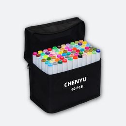 Markers CHENYU 30/40/60/80Colors Art Markers Sketching Markers Dual Brush Pen Alcohol Felt Permanent Drawing Set Art School Supplies 230615