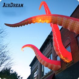 5m (13.2ft)Amazing Large Customized colourful Inflatable Octopus legs Claw Devilfish Tentacles Blow Up tentacle Leg For Building Roof Decoration