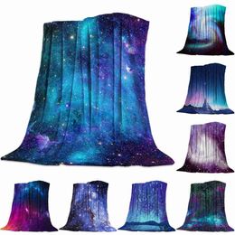 Blanket Starry Sky Colourful Space Universe Bed Cover Bedspread Coverlet Throws blanket Fleece Lightweight Micro Breathable Bedchamber R230615