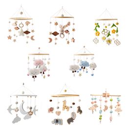 Rattles Mobiles Baby Rattle Toy 012 Months Wooden Mobile On The Bed born Music Box Bell Hanging Toys Holder Bracket Infant Crib Boy 230615