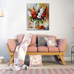 Famous Knife Painting on Canvas Gladiolus Hand Painted Still Life Flowers Modern Wall Art