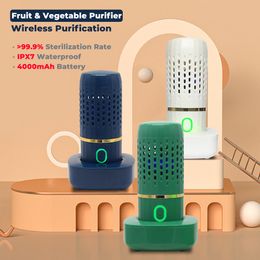 Fruit Vegetable Tools Portable Fruit Vegetable Washing Machine USB Charging Wireless Fruit Food Purifier Capsules Shape Vegetable Cleaning Machine 230614